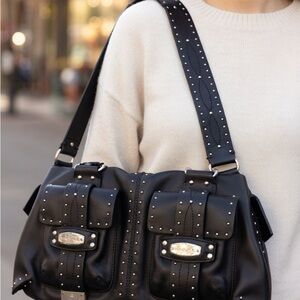 MICHAEL Michael Kors Black Studded Shoulder Bag